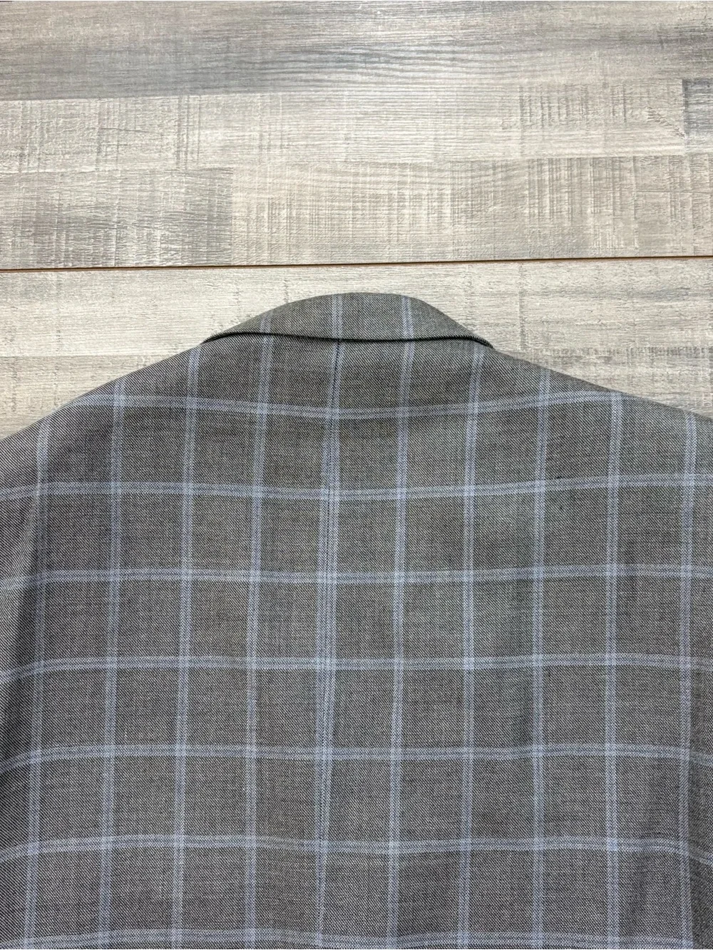 Jos A Bank Reserve 50R Blazer Silk Wool Gray Blue Windowpane Plaid Sport Coat